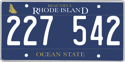 RI license plate 227542