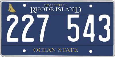 RI license plate 227543