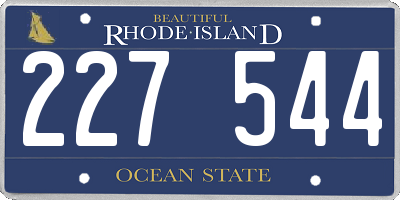 RI license plate 227544