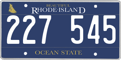RI license plate 227545
