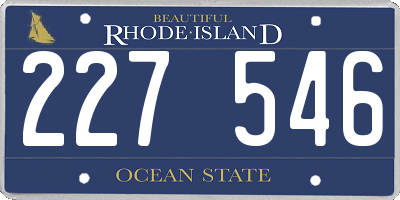 RI license plate 227546