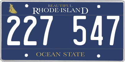 RI license plate 227547