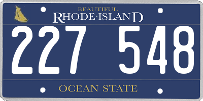 RI license plate 227548