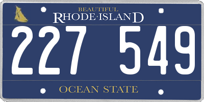 RI license plate 227549