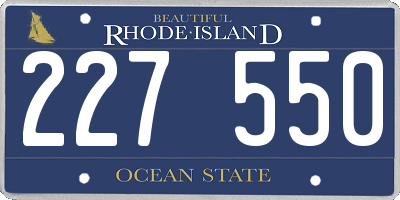 RI license plate 227550