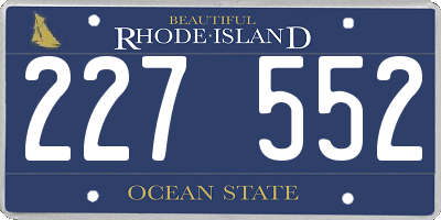 RI license plate 227552