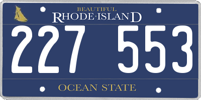 RI license plate 227553