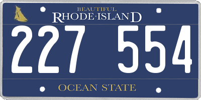 RI license plate 227554