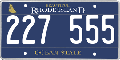 RI license plate 227555