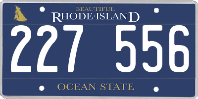 RI license plate 227556