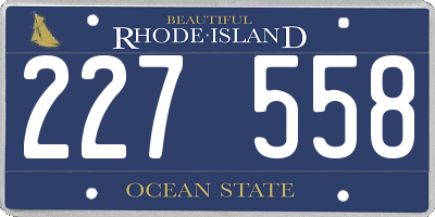 RI license plate 227558
