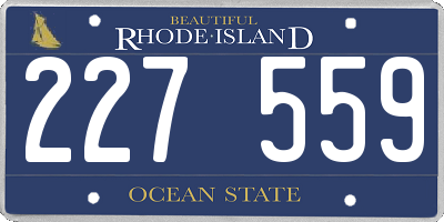 RI license plate 227559