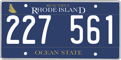RI license plate 227561