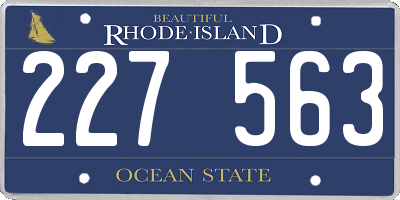 RI license plate 227563