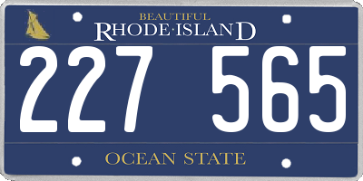 RI license plate 227565
