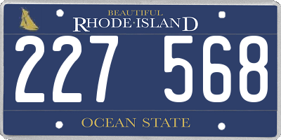RI license plate 227568