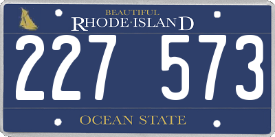 RI license plate 227573