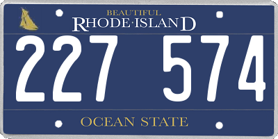 RI license plate 227574