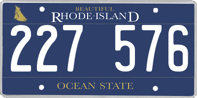 RI license plate 227576
