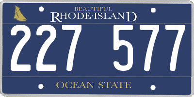RI license plate 227577