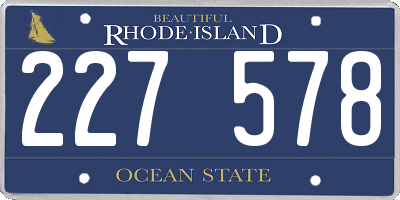 RI license plate 227578
