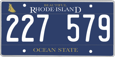 RI license plate 227579