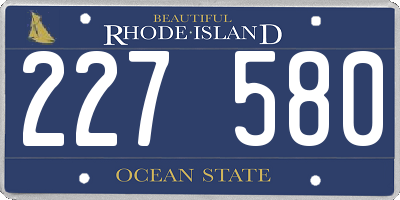 RI license plate 227580