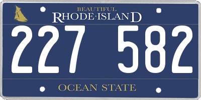RI license plate 227582