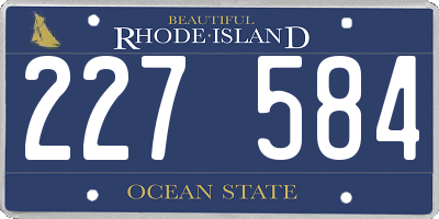 RI license plate 227584