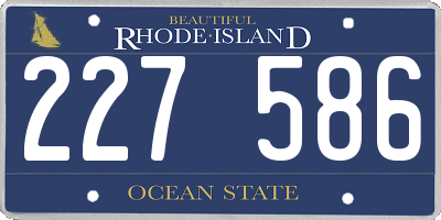 RI license plate 227586