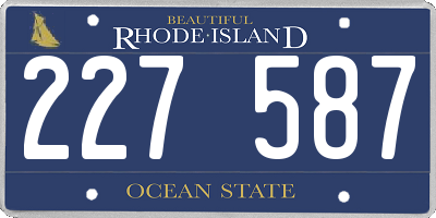 RI license plate 227587