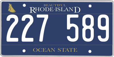 RI license plate 227589