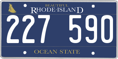 RI license plate 227590