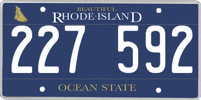 RI license plate 227592