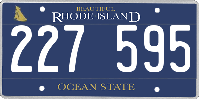 RI license plate 227595
