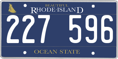 RI license plate 227596