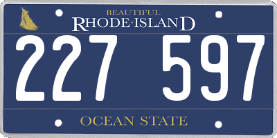 RI license plate 227597