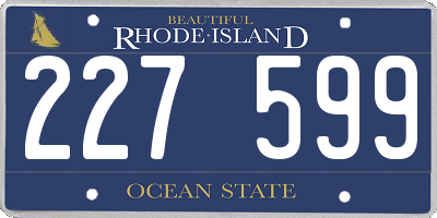 RI license plate 227599