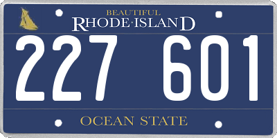 RI license plate 227601
