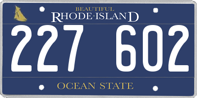 RI license plate 227602