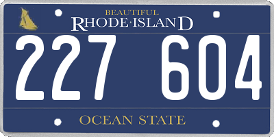 RI license plate 227604