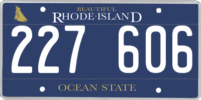 RI license plate 227606