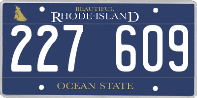 RI license plate 227609