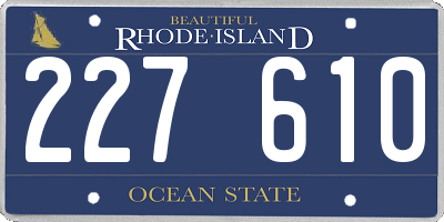 RI license plate 227610