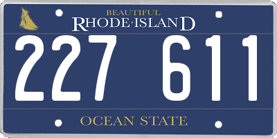 RI license plate 227611
