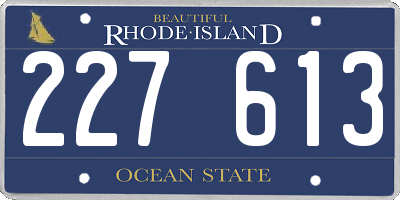RI license plate 227613