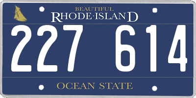 RI license plate 227614