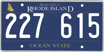 RI license plate 227615