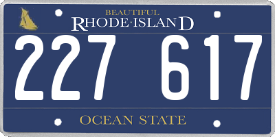 RI license plate 227617