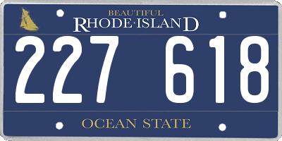 RI license plate 227618